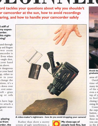 Dropping your camcorder - a studio shot