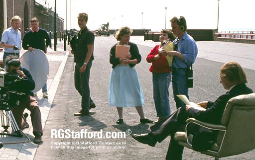 Filming On the Waterfront on the Liverpool dockside