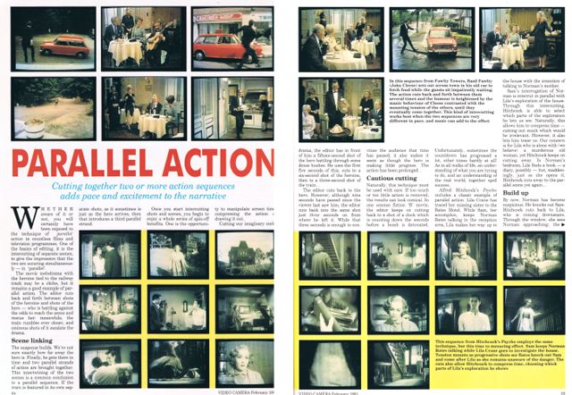 Screen images illustrate video editing techniques